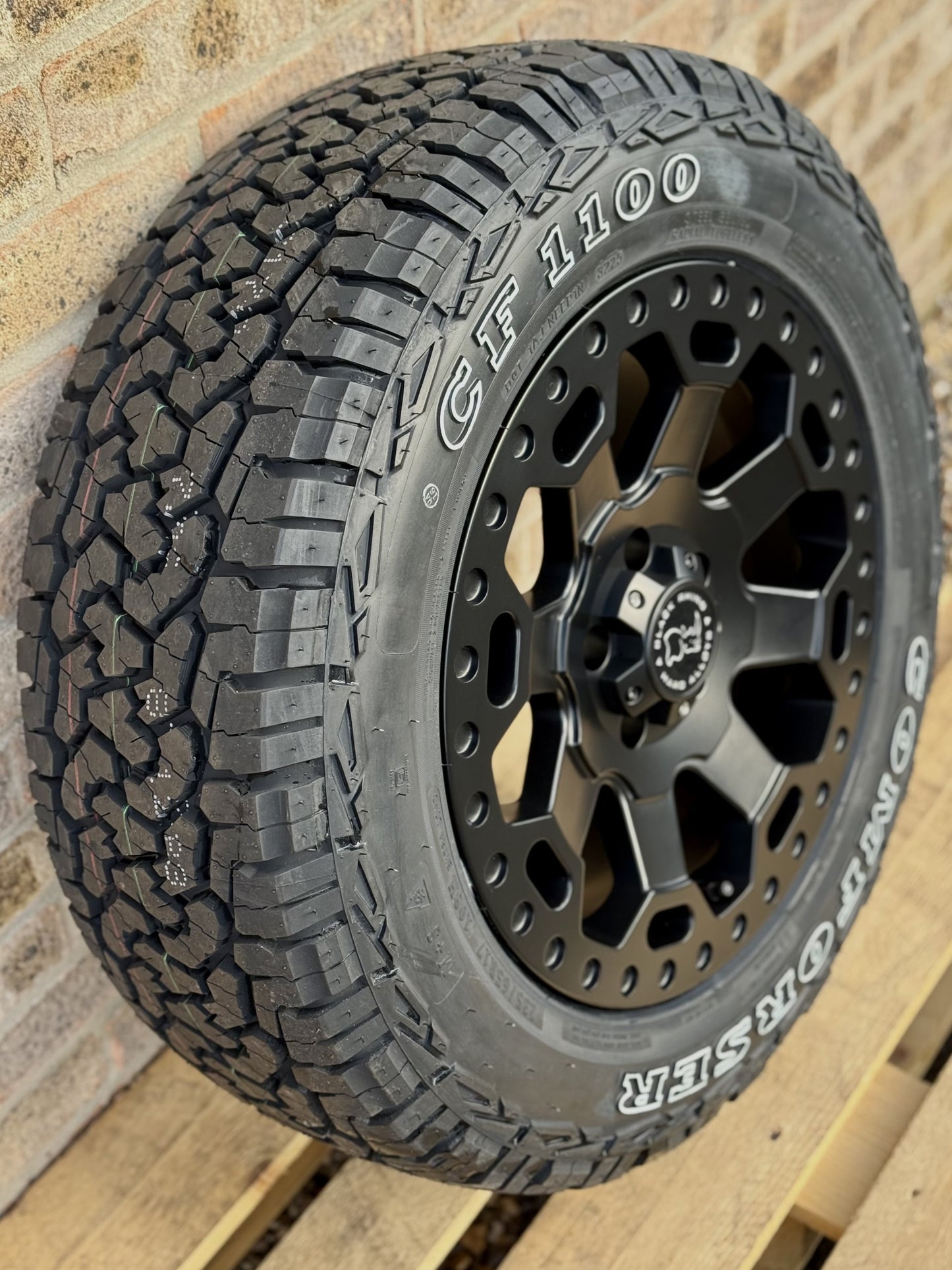 17" Volkswagen Transporter Black Rhino Warlord Midnight Black Alloy Wheels and AT Tyres