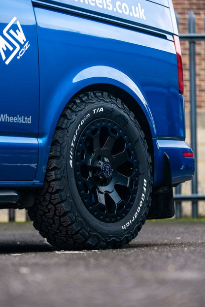 17" Volkswagen Transporter Black Rhino Warlord Midnight Black Alloy Wheels