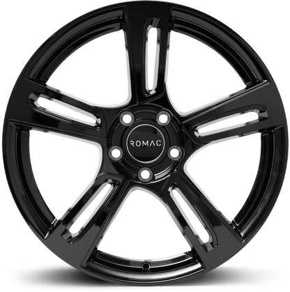4 x ROMAC EDGE GLOSS BLACK & 4 x 225/45R18 95Y XL BRIDGESTONE TURANZA 6 ENLITEN