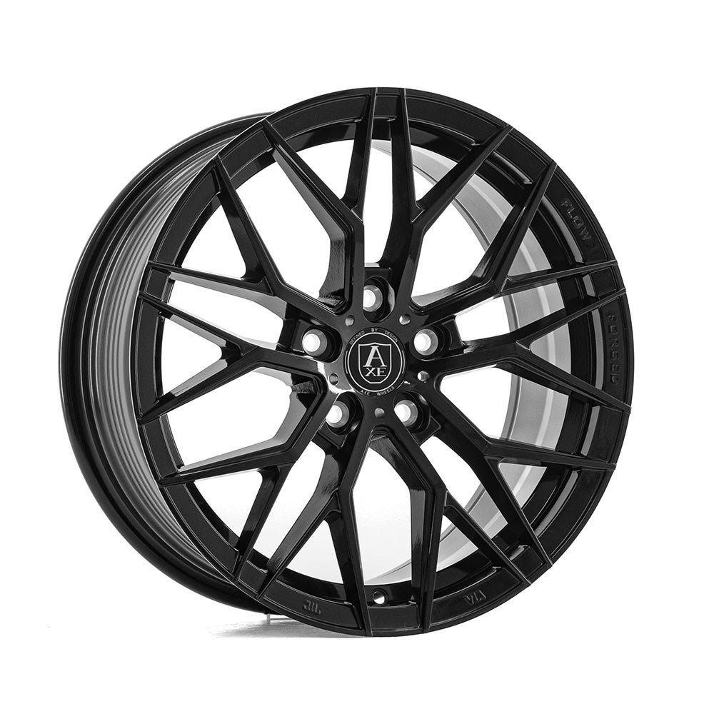 4 x AXE EX44 GLOSS BLACK & 4 x 215/45ZR17 91W XL ACCELERA IOTA EVT