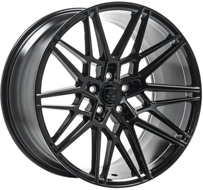 4 x AXE CF1 GLOSS BLACK & 4 x 255/30ZR20 (92Y) XL FALKEN FK520 AZENIS