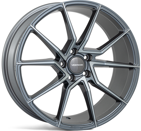 4 x Veemann V-FS52 Graphite Smoke Machined & 4 x 225/40R18 92Y XL BRIDGESTONE TURANZA 6 ENLITEN