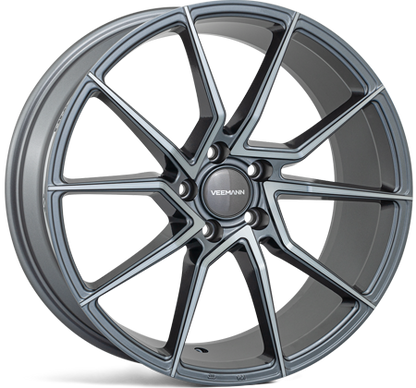 4 x Veemann V-FS52 Graphite Smoke Machined & 4 x 225/40R18 92Y XL BRIDGESTONE TURANZA 6 ENLITEN