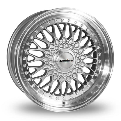 4 x Calibre Vintage Silver/polished Lip & 4 x 225/40R19 93W XL BRIDGESTONE POTENZA S001