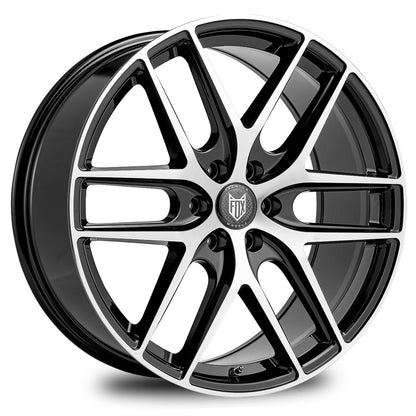 4 x FOX WX3 BLACK POLISH & 4 x 235/55R18 104T XL BRIDGESTONE TURANZA T005 MO