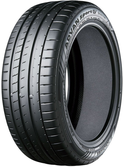 4 x Calibre Conquest Gloss Black & 4 x 255/40ZR20 101W XL YOKOHAMA ADVAN SPORT EV V108