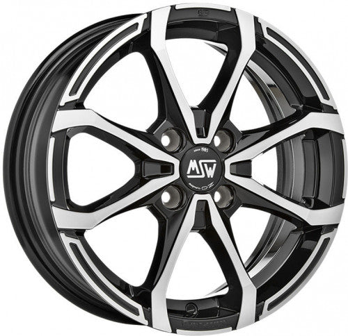 4 x MSW MSW X4 GLOSS BLACK FULL POLISHED & 4 x 195/45R16 MICH SPT3 84V XL