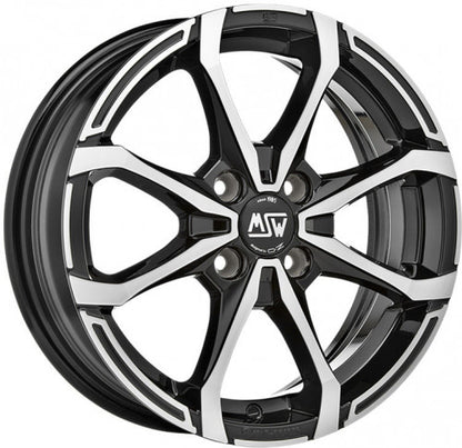 4 x MSW MSW X4 GLOSS BLACK FULL POLISHED & 4 x 195/45R16 MICH SPT3 84V XL