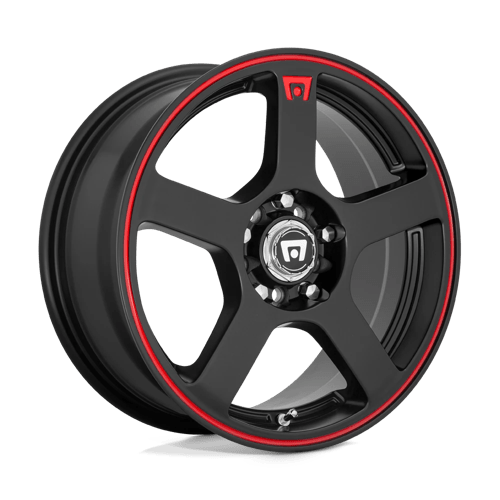 4 x Motegi MR116 FS5 MATTE BLACK W/ RED STRIPE & 4 x 225/40R18 92W XL AVON ZV7