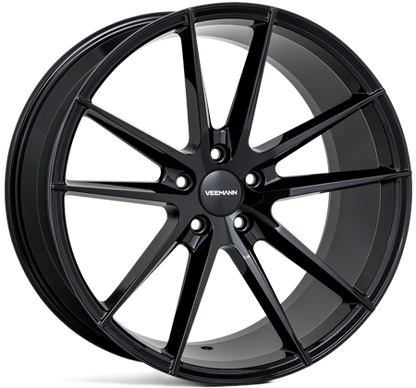 4 x Veemann V-FS25 Gloss Black & 4 x 225/40ZR18 (92Y) XL MICHELIN PILOT SPORT 5