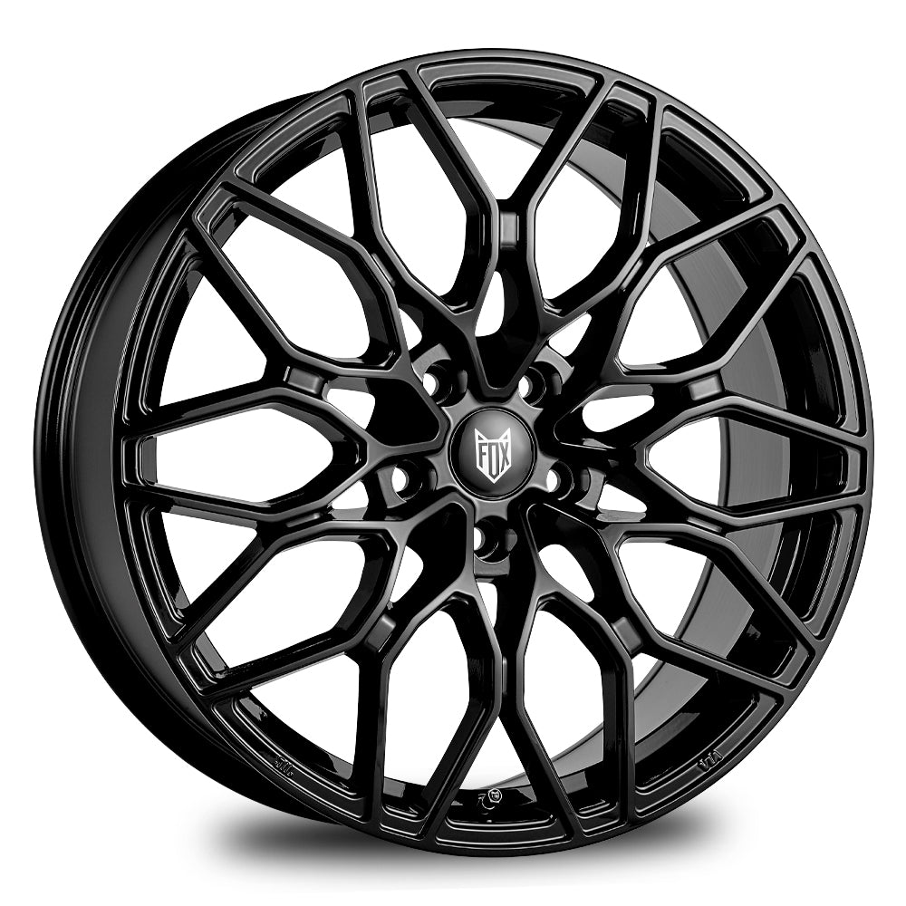 4 x FOX FX9 GLOSS BLACK & 4 x 255/45R19 104Y XL CONTINENTAL FR ALLSEASONCONTACT 2