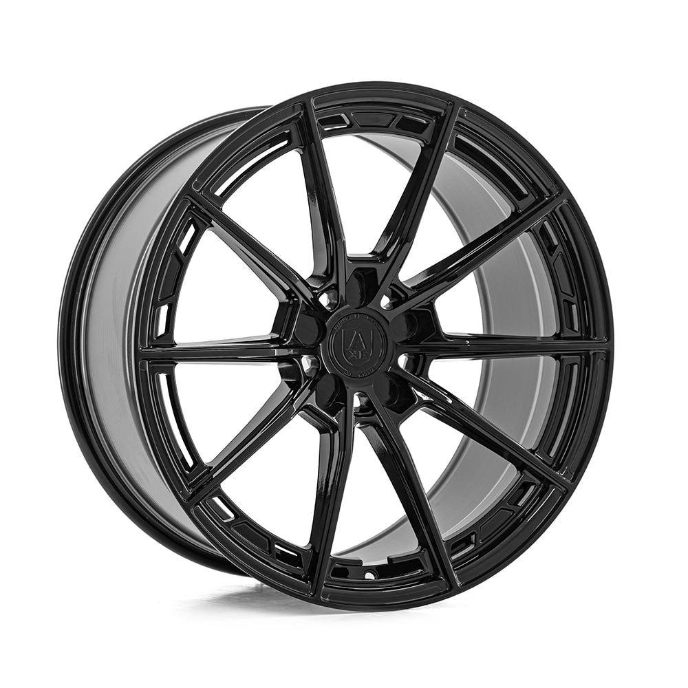 4 x AXE EX53 GLOSS BLACK & 4 x 235/35R19 91Y XL BRIDGESTONE POTENZA SPORT ENLITEN AO