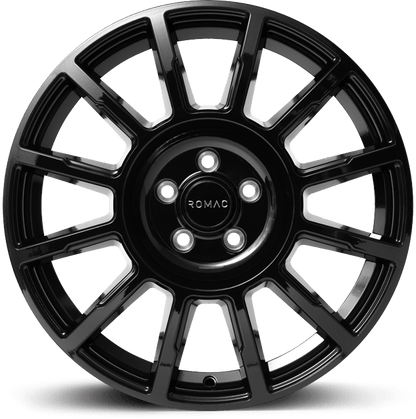 4 x ROMAC STEALTH GLOSS BLACK & 4 x TRIANG 205/65R16C 107T TV701 CXVAN