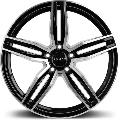 4 x ROMAC VENOM BLACK/POLISH & 4 x 235/35ZR19 (91Y) XL BRIDGESTONE POTENZA SPORT