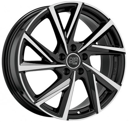 4 x MSW MSW 80-5 GLOSS BLACK FULL POLISHED & 4 x 225/35ZR19 88Y XL DYNAMO STREET-H MU02