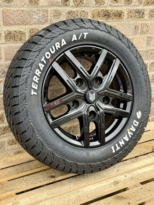 16" Ford Transit Custom FOX WX5 Gloss Black Alloy Wheels and Tyres