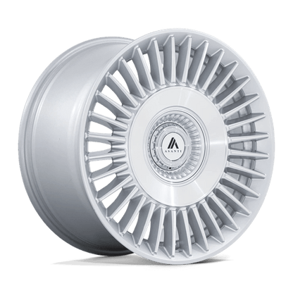 4 x Asanti Black ABL-40 TIARA GLOSS SILVER BRIGHT MACH FACE & 4 x 255/45R20 105W XL BRIDGESTONE POTENZA SPORT MGT