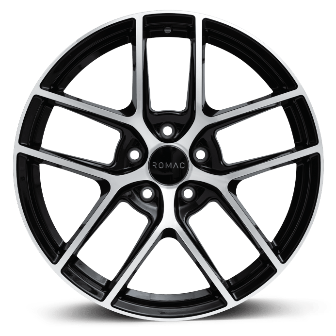 4 x ROMAC DIABLO BLACK/POLISH & 4 x 245/35R20 95Y XL CONTINENTAL FR ALLSEASONCONTACT 2
