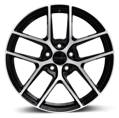 4 x ROMAC DIABLO BLACK/POLISH & 4 x 225/40ZR18 92Y XL ACCELERA IOTA EVT