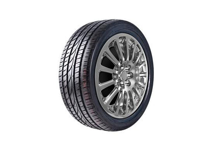 4 x Hawke Wheels Valor Black Polished & 4 x 265/35R22 102V XL POWERTRAC CITY RACING SUV
