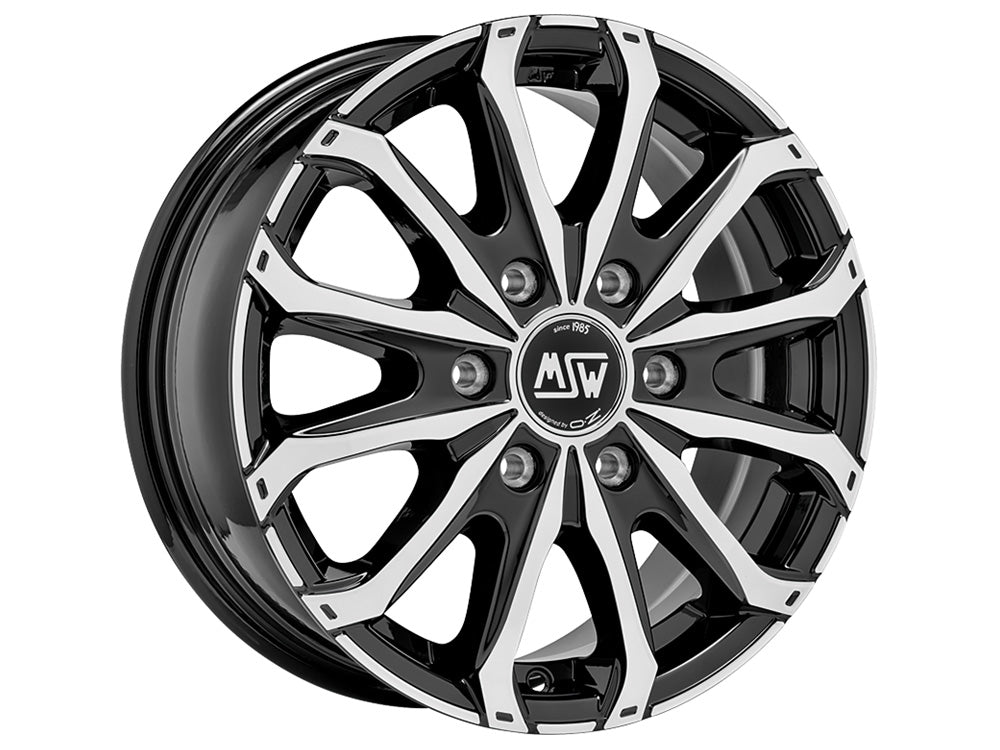 Wheel & Tyres Package( MSW MSW 48 VAN 6 HOLES GLOSS BLACK FULL POLISHED + 225/75R16 MAZZINI GSAVER AT115/112S )