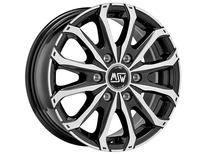Wheel & Tyres Package( MSW MSW 48 VAN 6 HOLES GLOSS BLACK FULL POLISHED + 225/75R16 MAZZINI GSAVER AT115/112S )