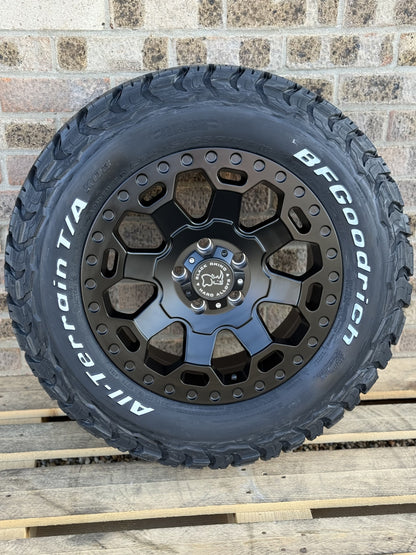 17" Volkswagen Crafter MAN TGE Black Rhino Warlord Midnight Black Alloy Wheels and BFG KO3 Tyres
