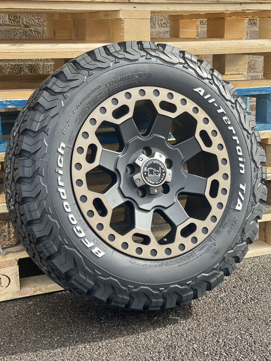 17" Volkswagen Transporter T5 T6 Black Rhino Warlord DDT Alloy Wheels and BFG Tyres