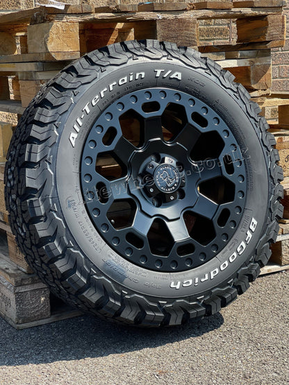 17" Volkswagen Crafter MAN TGE Black Rhino Warlord Midnight Black Alloy Wheels and BFG Tyres