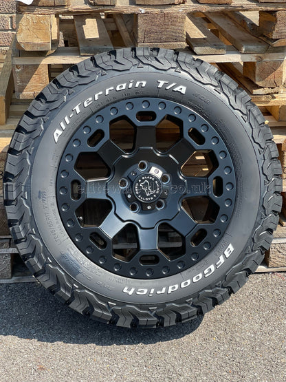 17" Volkswagen Crafter MAN TGE Black Rhino Warlord Midnight Black Alloy Wheels and BFG Tyres