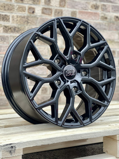 18" Ford Transit Custom 1AV ZX12T Gloss Black Alloy Wheels and Tyres